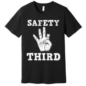 Funny Missing Finger Safety Third Fireworks July 4th Joke Premium T-Shirt