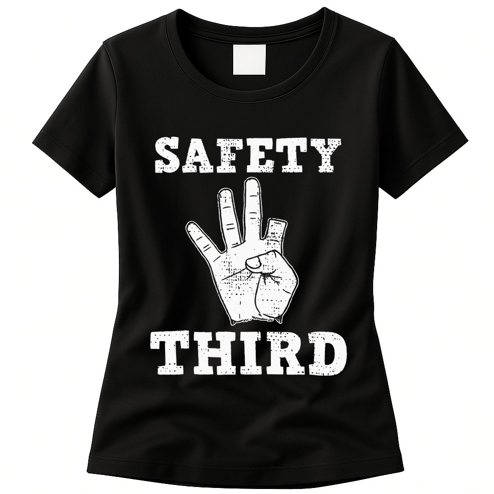 Funny Missing Finger Safety Third Fireworks July 4th Joke Womens T-Shirt