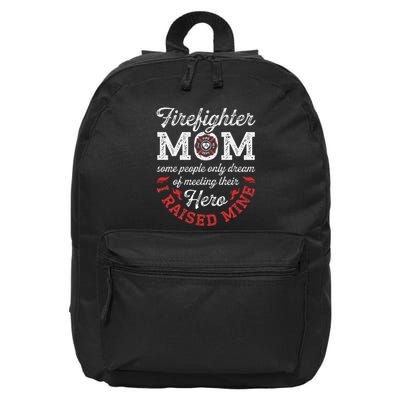 Firefighter Mom Firewoman Proud Moms Mothers Day Vintage 16 in Basic Backpack