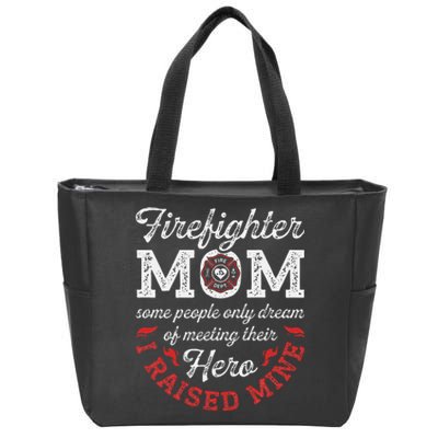 Firefighter Mom Firewoman Proud Moms Mothers Day Vintage Zip Tote Bag