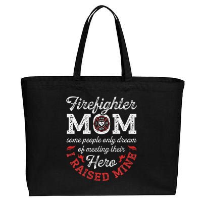 Firefighter Mom Firewoman Proud Moms Mothers Day Vintage Cotton Canvas Jumbo Tote