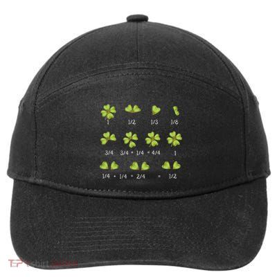 Funny Math Fractions Clover Lucky St. PatrickS Day 7-Panel Snapback Hat