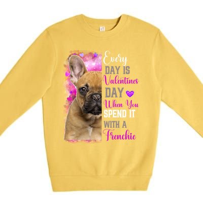 Frenchie Mom Funny Valentines Day Dog Lovers French Bulldog Gift Premium Crewneck Sweatshirt