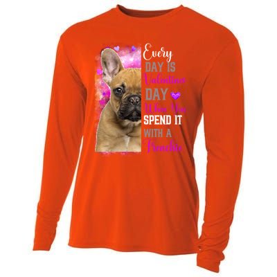 Frenchie Mom Funny Valentines Day Dog Lovers French Bulldog Gift Cooling Performance Long Sleeve Crew