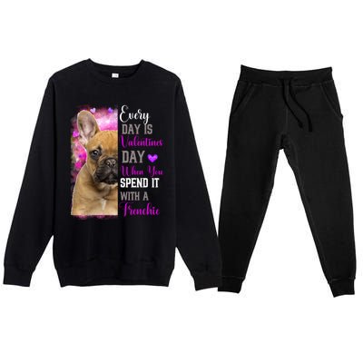 Frenchie Mom Funny Valentines Day Dog Lovers French Bulldog Gift Premium Crewneck Sweatsuit Set