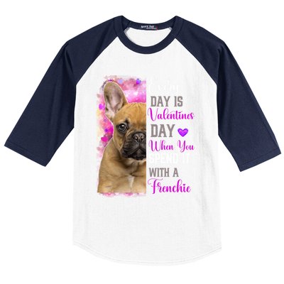 Frenchie Mom Funny Valentines Day Dog Lovers French Bulldog Gift Baseball Sleeve Shirt