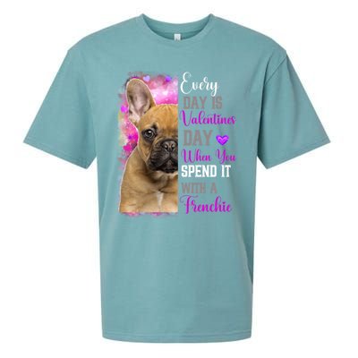 Frenchie Mom Funny Valentines Day Dog Lovers French Bulldog Gift Sueded Cloud Jersey T-Shirt