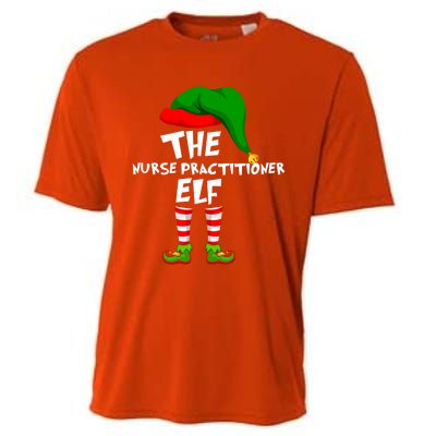 Funny Matching Family Christmas The Nurse Practitioner Elf Gift Cooling Performance Crew T-Shirt