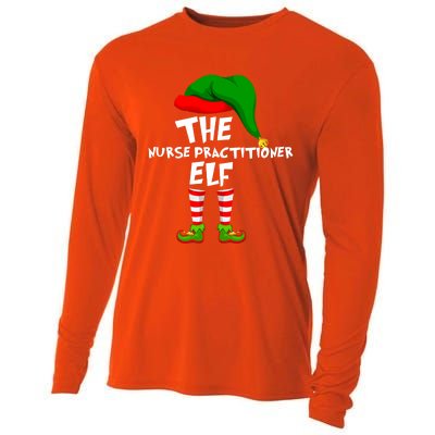 Funny Matching Family Christmas The Nurse Practitioner Elf Gift Cooling Performance Long Sleeve Crew