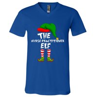 Funny Matching Family Christmas The Nurse Practitioner Elf Gift V-Neck T-Shirt