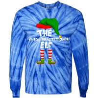 Funny Matching Family Christmas The Nurse Practitioner Elf Gift Tie-Dye Long Sleeve Shirt