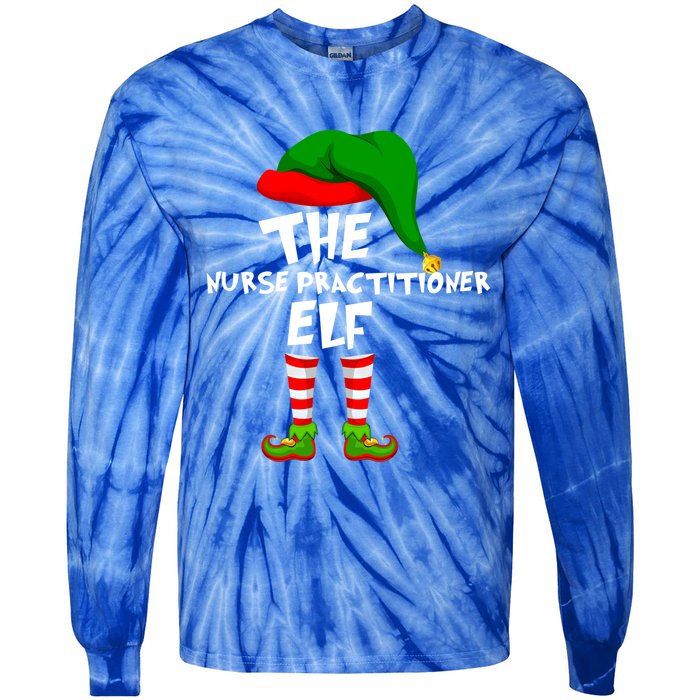 Funny Matching Family Christmas The Nurse Practitioner Elf Gift Tie-Dye Long Sleeve Shirt