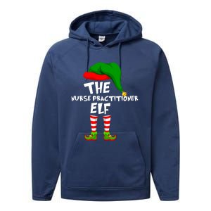 Funny Matching Family Christmas The Nurse Practitioner Elf Gift Performance Fleece Hoodie