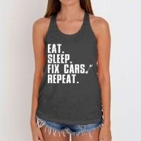 Funny Mechanic For Dad Auto Garage Automobile Car Lover Women's Knotted Racerback Tank