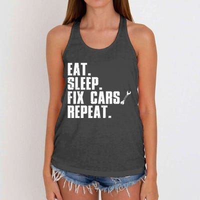 Funny Mechanic For Dad Auto Garage Automobile Car Lover Women's Knotted Racerback Tank