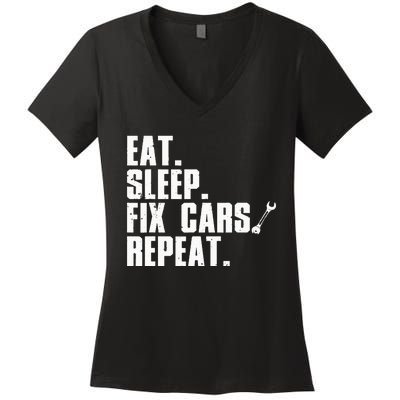 Funny Mechanic For Dad Auto Garage Automobile Car Lover Women's V-Neck T-Shirt