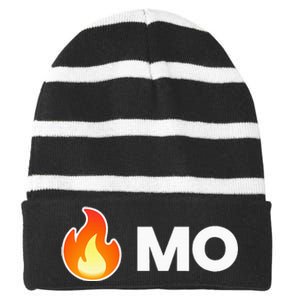 Fire Mo Striped Beanie with Solid Band