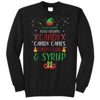 Four Main Food Groups Candy Canes Candy Corns Syrup Elf Sweatshirt