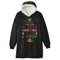 Four Main Food Groups Candy Canes Candy Corns Syrup Elf Hooded Wearable Blanket