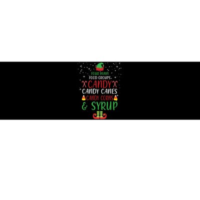 Four Main Food Groups Candy Canes Candy Corns Syrup Elf Bumper Sticker