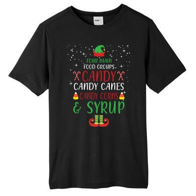 Four Main Food Groups Candy Canes Candy Corns Syrup Elf Tall Fusion ChromaSoft Performance T-Shirt