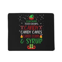 Four Main Food Groups Candy Canes Candy Corns Syrup Elf Mousepad