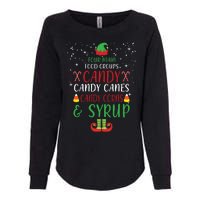 Four Main Food Groups Candy Canes Candy Corns Syrup Elf Womens California Wash Sweatshirt