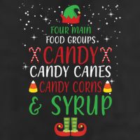 Four Main Food Groups Candy Canes Candy Corns Syrup Elf Microfiber Hand Towel