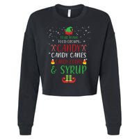 Four Main Food Groups Candy Canes Candy Corns Syrup Elf Cropped Pullover Crew