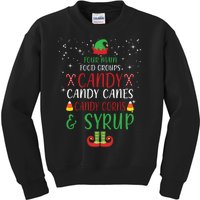 Four Main Food Groups Candy Canes Candy Corns Syrup Elf Kids Sweatshirt