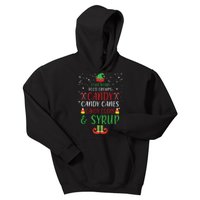 Four Main Food Groups Candy Canes Candy Corns Syrup Elf Kids Hoodie