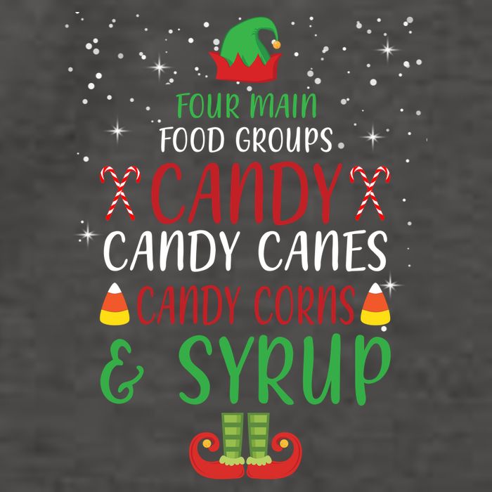 Four Main Food Groups Candy Canes Candy Corns Syrup Elf Vector Backpack