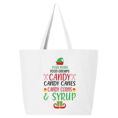 Four Main Food Groups Candy Canes Candy Corns Syrup Elf 25L Jumbo Tote