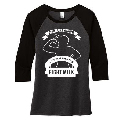 Fight Milk Women's Tri-Blend 3/4-Sleeve Raglan Shirt