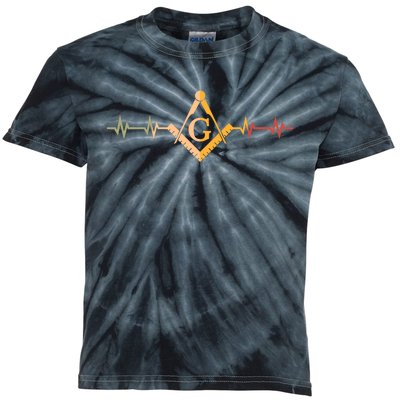 Freemason Masonic Fraternal Freemasonry Square Compass Kids Tie-Dye T-Shirt