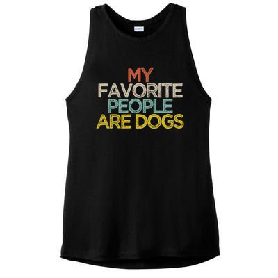 Funny My Favorite People Are Dogs Saying Novelty Gift Ladies PosiCharge Tri-Blend Wicking Tank