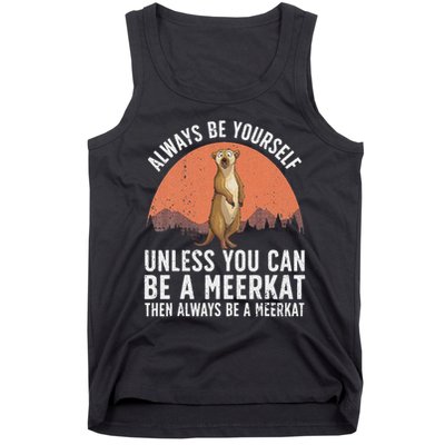 Funny Meerkat For Women Zoo Animal Ferret Meerkat Lovers Tank Top