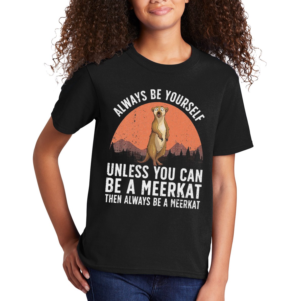 Funny Meerkat For Women Zoo Animal Ferret Meerkat Lovers Kids T-Shirt