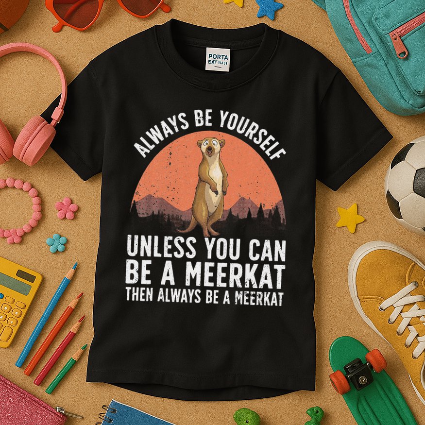 Funny Meerkat For Women Zoo Animal Ferret Meerkat Lovers Kids T-Shirt
