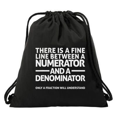 Funny Math Fine Line Numerator Denominator Drawstring Bag