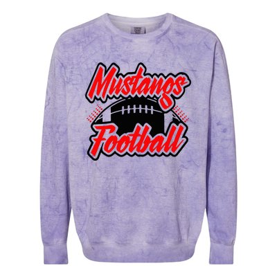 Football, Mustang Football Colorblast Crewneck Sweatshirt