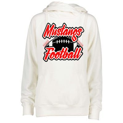 Football, Mustang Football Womens Funnel Neck Pullover Hood