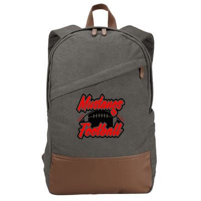 Football, Mustang Football Cotton Canvas Backpack