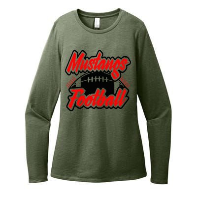 Football, Mustang Football Womens CVC Long Sleeve Shirt