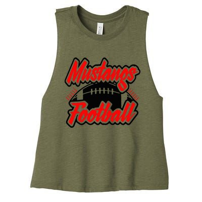 Football, Mustang Football Women's Racerback Cropped Tank