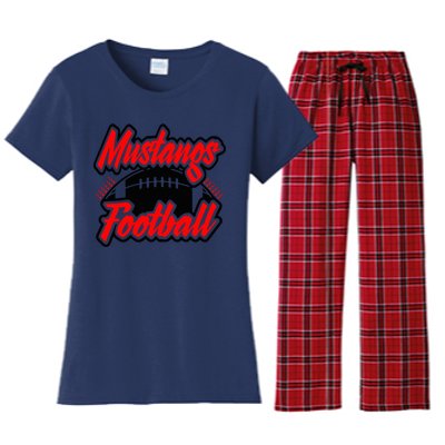 Football, Mustang Football Women's Flannel Pajama Set