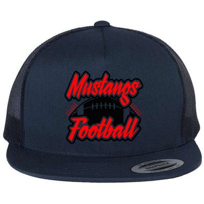 Football, Mustang Football Flat Bill Trucker Hat