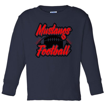 Football, Mustang Football Toddler Long Sleeve Shirt