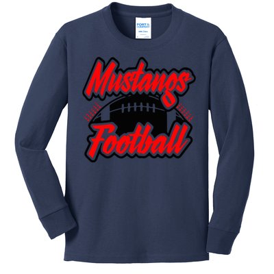 Football, Mustang Football Kids Long Sleeve Shirt