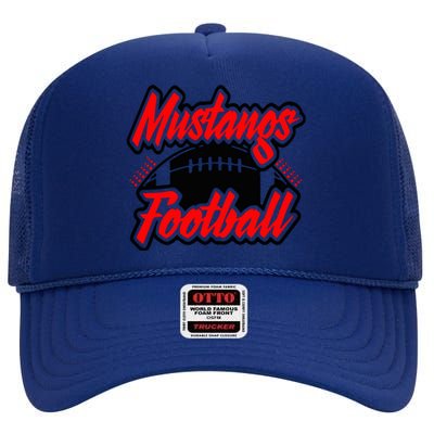 Football, Mustang Football High Crown Mesh Back Trucker Hat